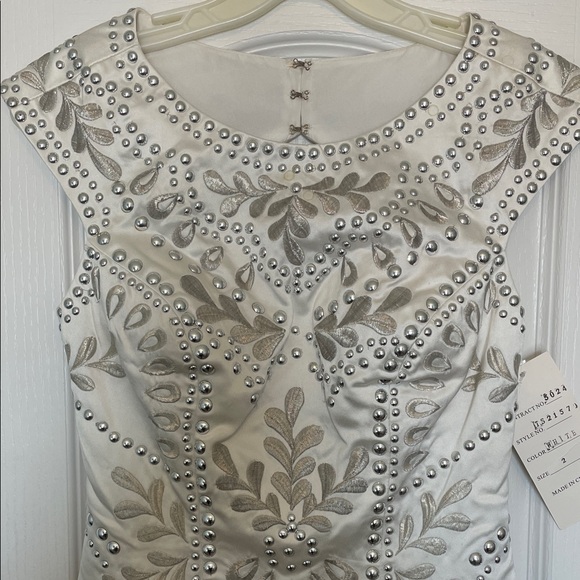 Tony Bowls White and Silver Embellished Dress - Picture 3 of 7